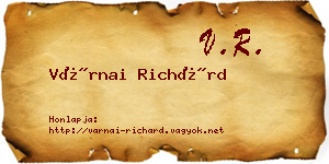Várnai Richárd névjegykártya